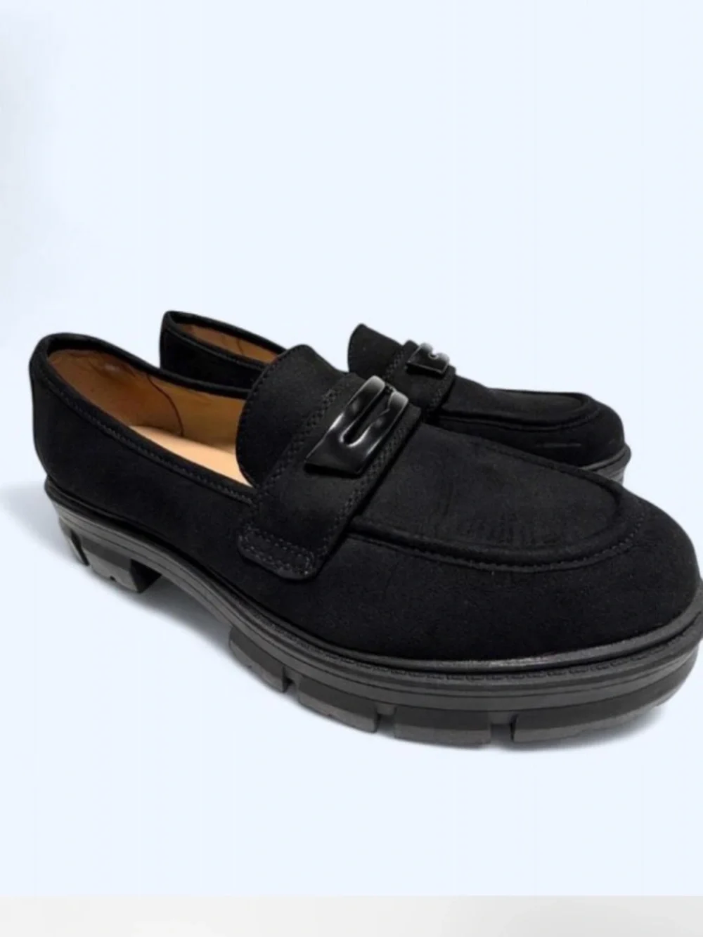 black suede like loafers platform preppy wonderly belk 8 fall